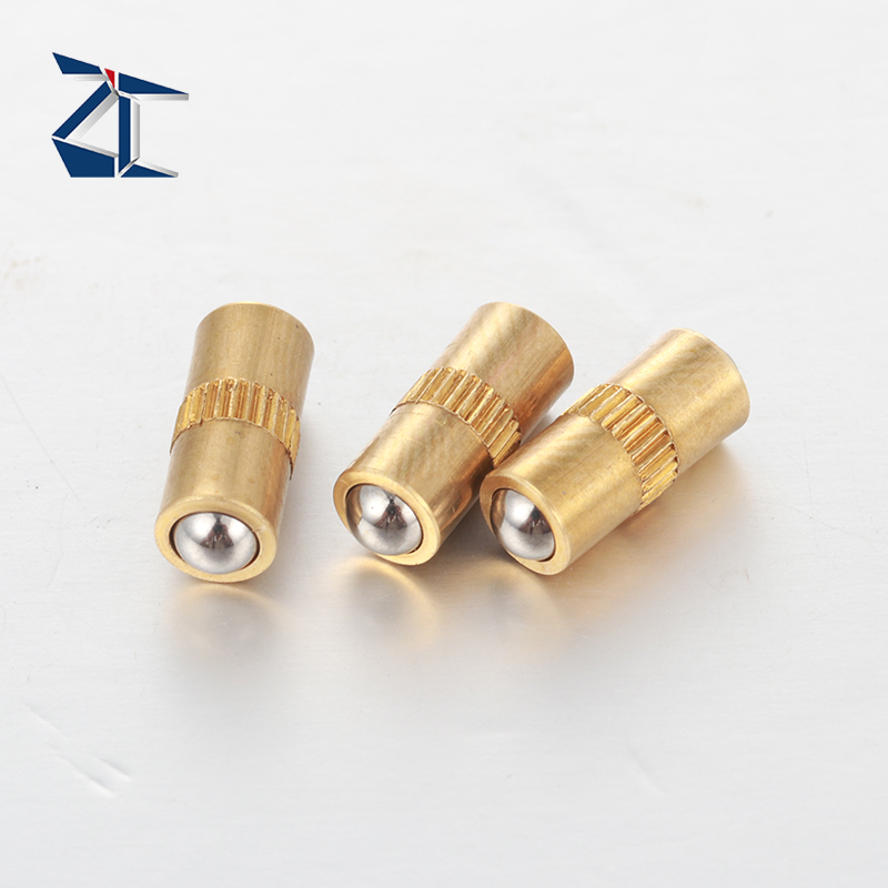 คุณภาพสูง Double-Sided Ball Nose Plunger Pins ทองเหลืองสปริงโหลด Ball Plunger