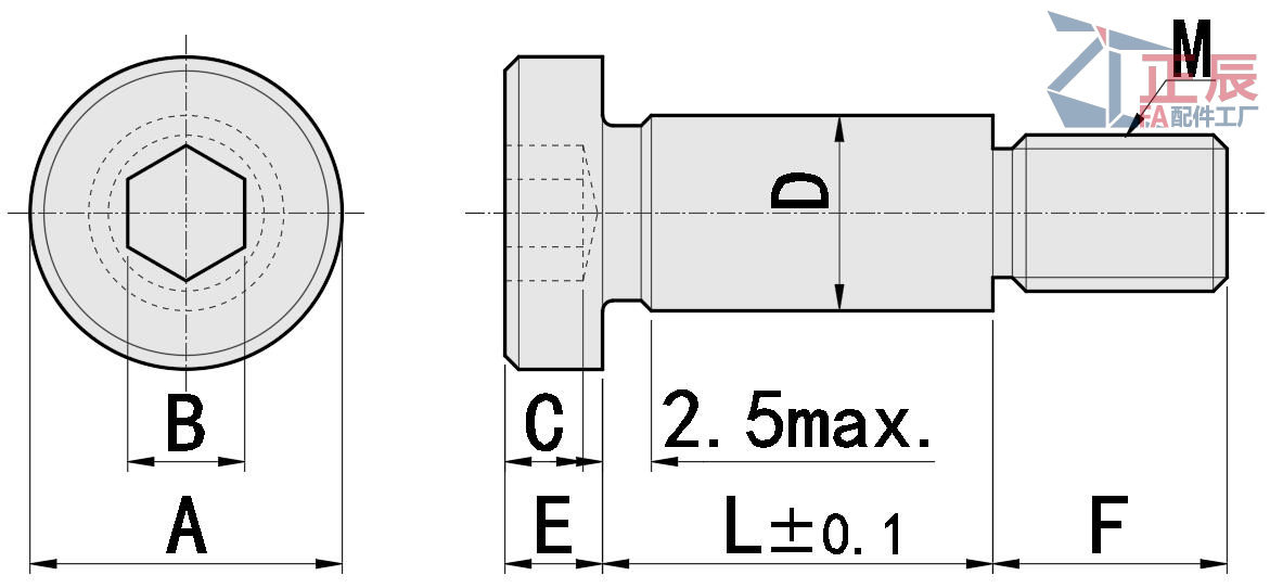 สกรูไหล่ หัวต่ำ เลือกความยาวขั้นได้ LMSB