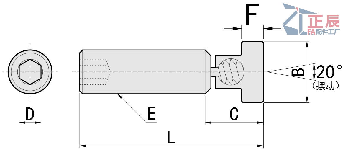  กรับสกรู โบลท์ปลายบอลเรียบหัวบอล ZT59