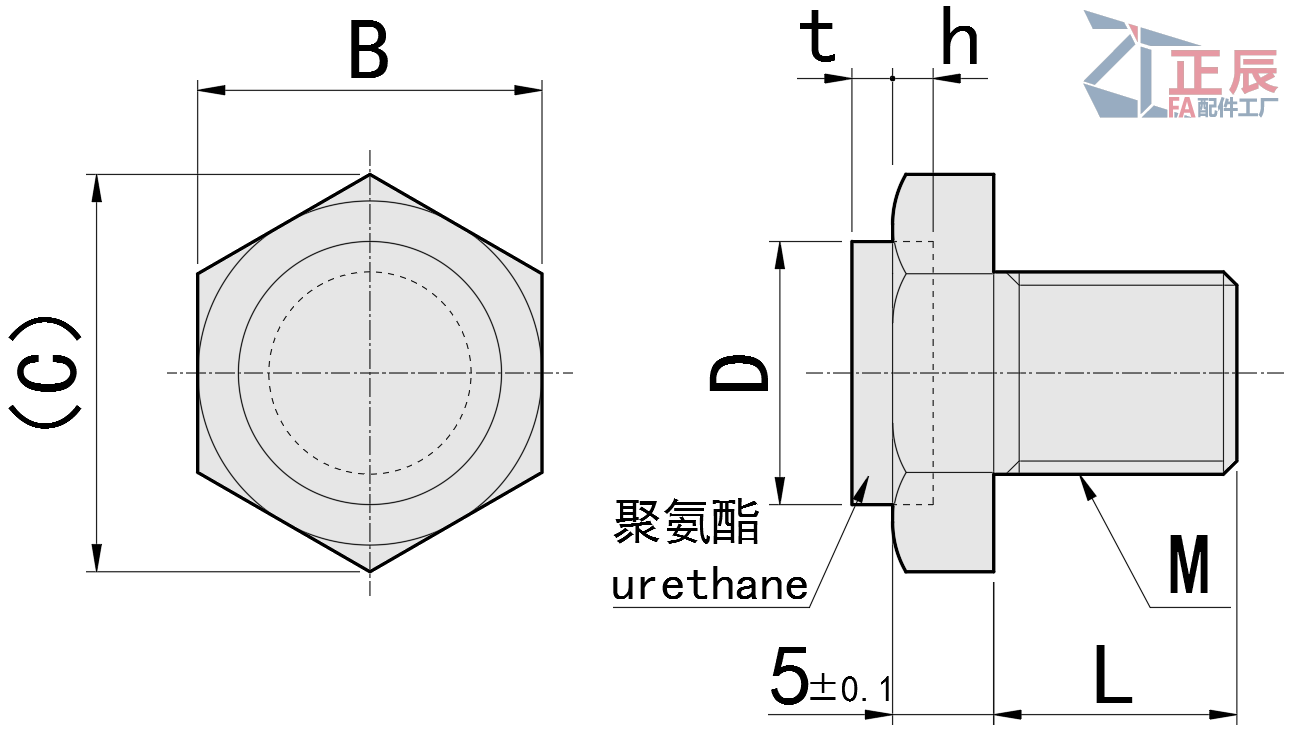 สต็อปพิน ชนิดสกรู พร้อม ยูรีเทน USTEH USSTEH