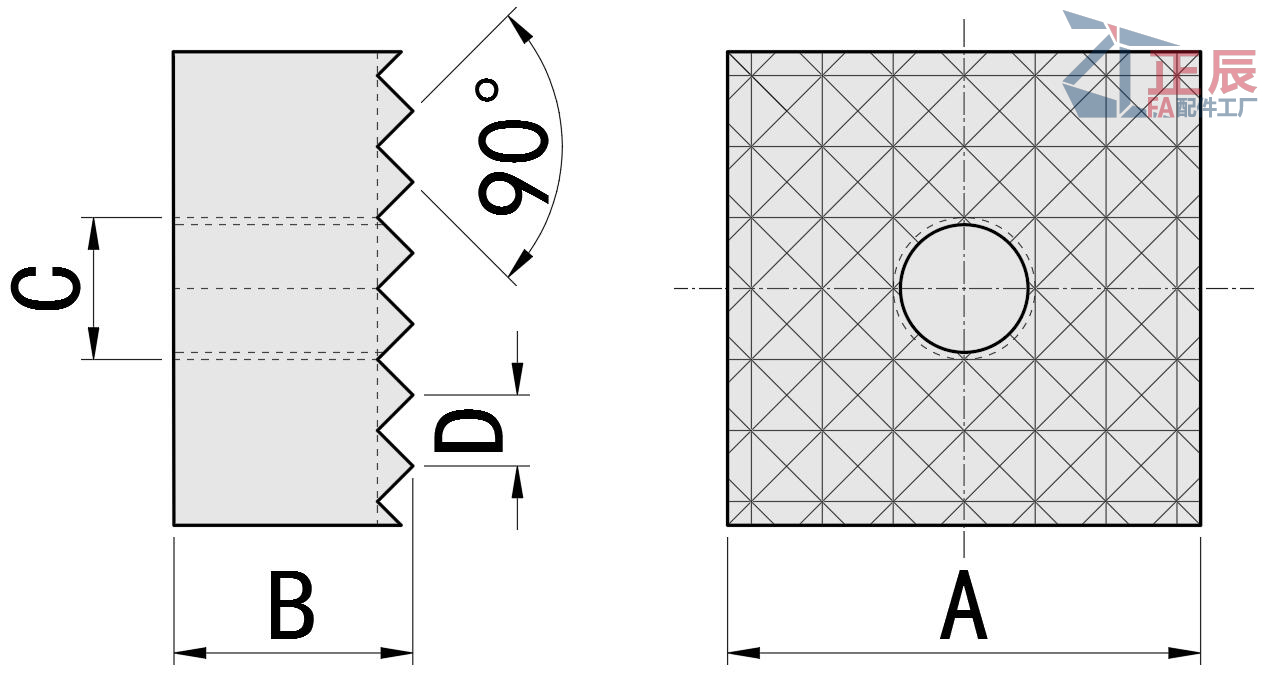 แป้นยึดสี่เหลี่ยม ZT20